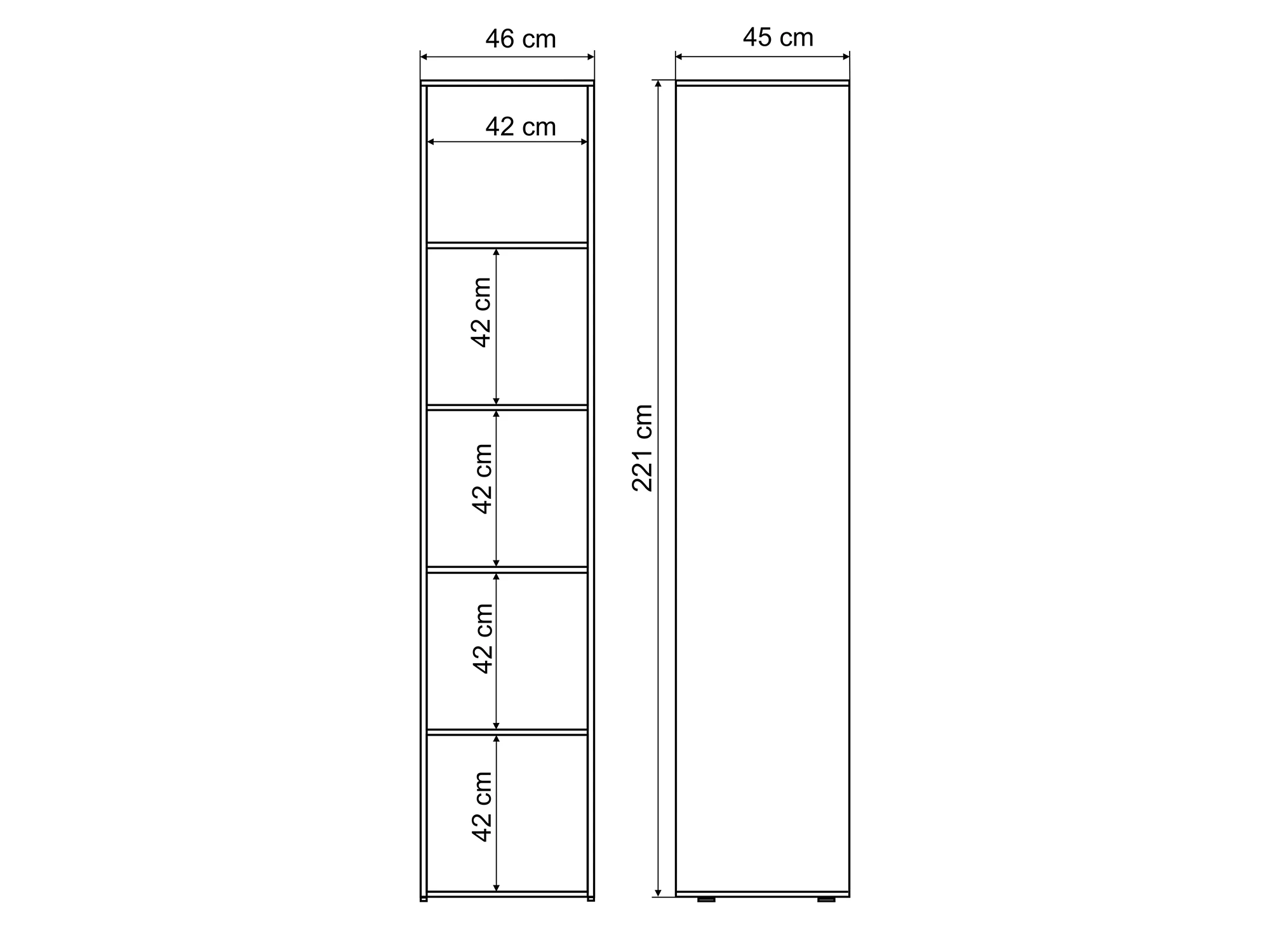 Estante 46 cm (Standard 45 cm de profundidade) Carvalho Selvagem picture 18