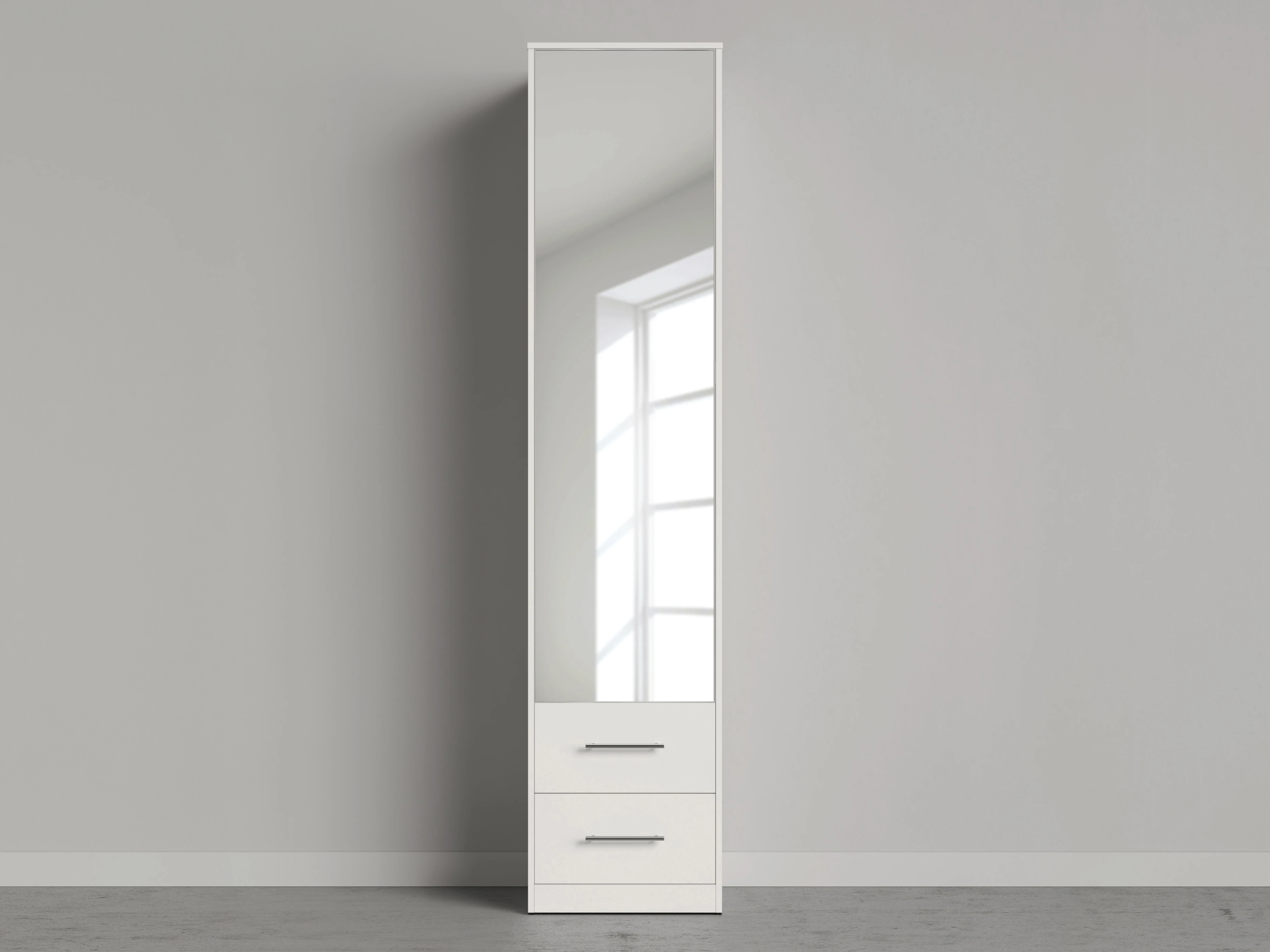 Roupeiro 50 cm (Standard 45 cm profundidade) Branco / Espelho / Branco picture 1