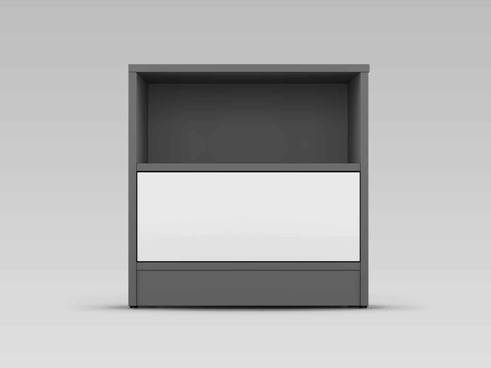1 Mesa de cabeceira Standard Antracite / Branco Alto Brilho