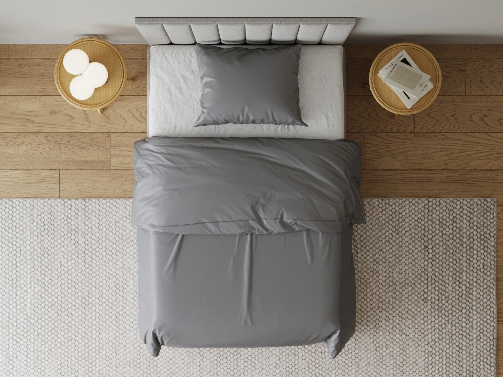 Roupa de cama de cetim 155x220 cm cinzento-prateado (2 peças) com fecho de correr  picture 2