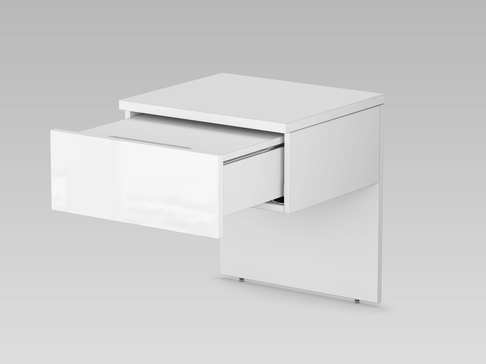 Mesa de cabeceira Classic M1 Branco / Branco Alto Brilho picture 3