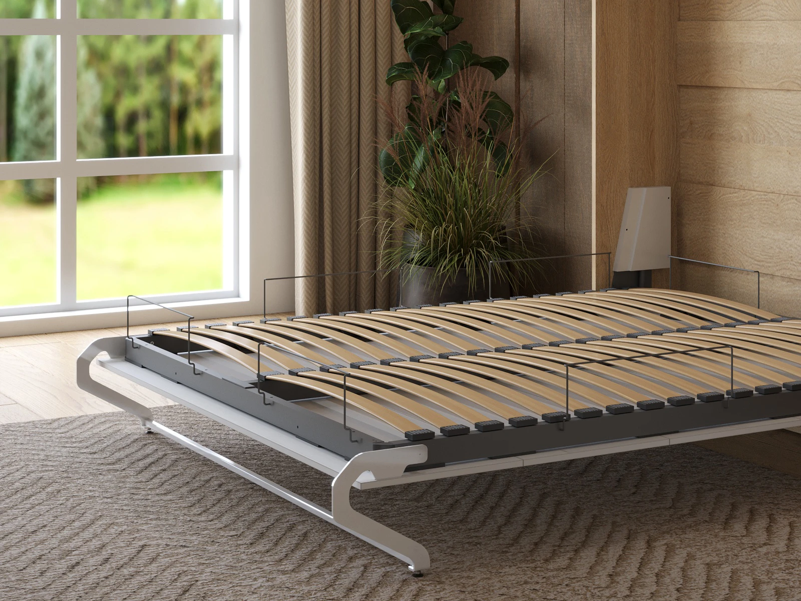 Cama Rebativel 160x200 Vertikal (M1 40cm profundidade) Carvalho Kaiser / Branco picture 12